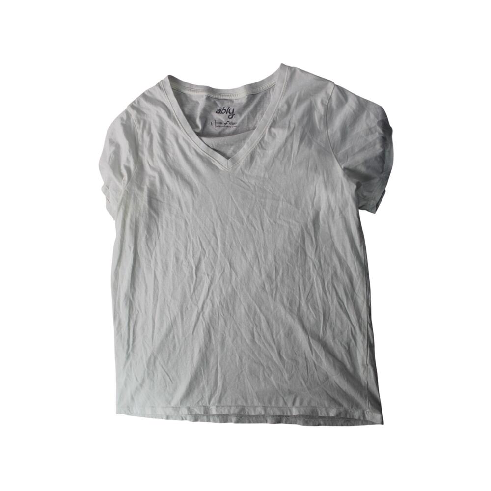 Ably Basic V-neck Tee Fillium Activated Travel Camping White Large